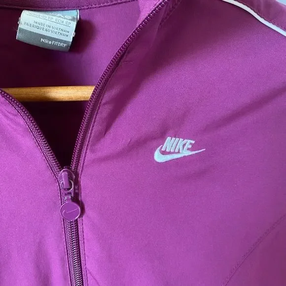 NIKE Purple Track Jacket With Front Zipper & Pockets - Picture 2 of 7